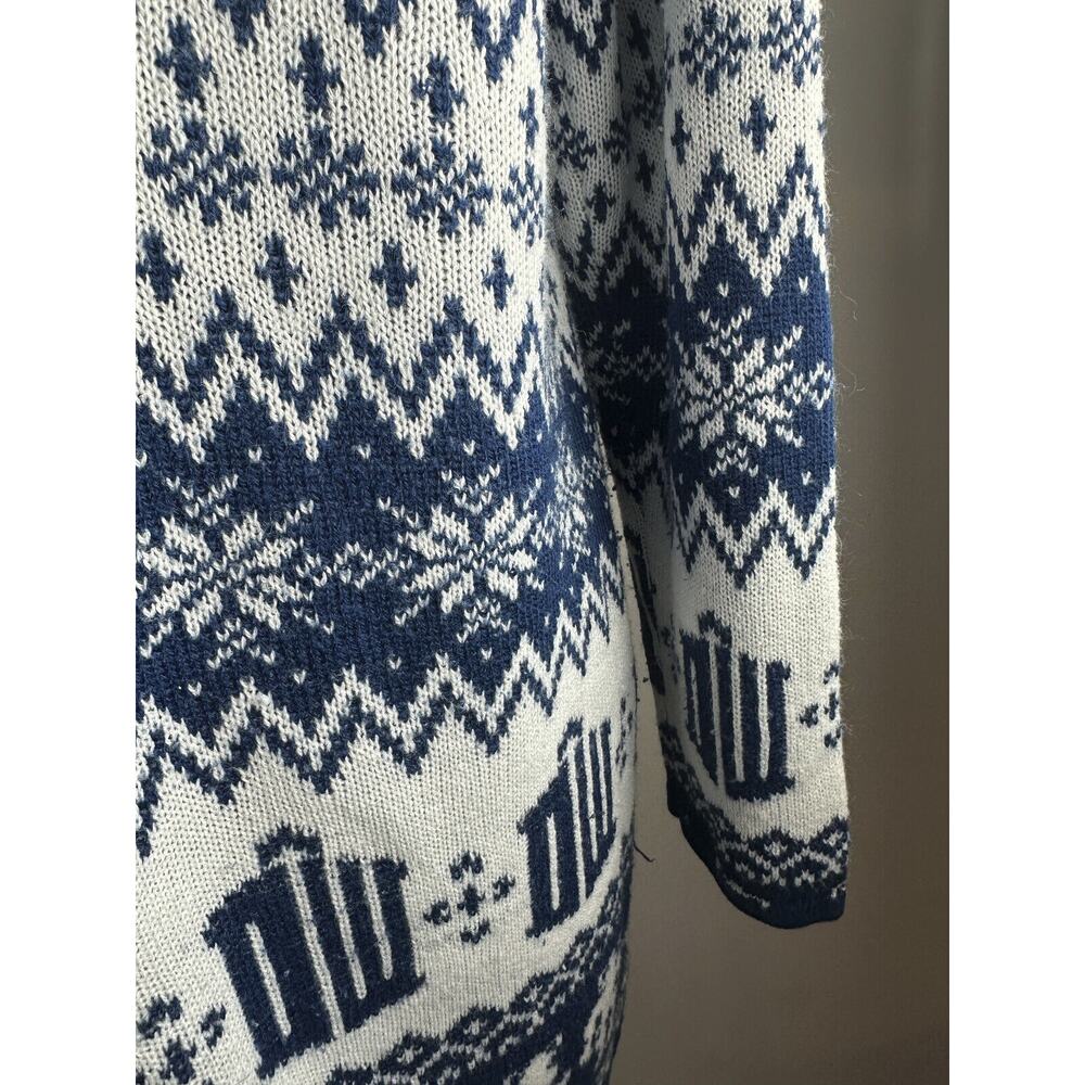Hot Topic x Doctor Who Fair Isle Open Cardigan Drape Blue & White Plus Size 2X - Picture 10 of 16